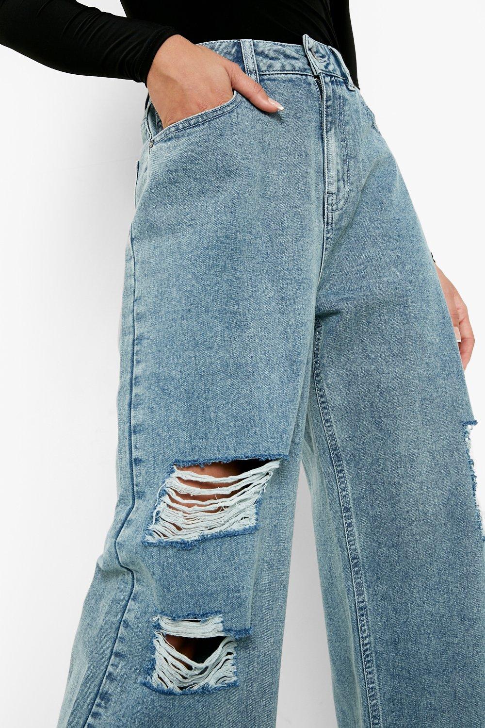 Ripped cheap dad jeans